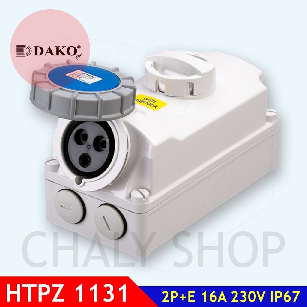 dako-plug-htpz1131-เต้ารับพร้อมสวิทช์อินเตอร์ล็อกกันน้ำ-2p-e-16a-230v-ip67