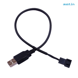 [AY] สายเคเบิลอะแดปเตอร์เชื่อมต่อพัดลม USB A ตัวผู้ เป็น 2 Pin สําหรับคอมพิวเตอร์ตั้งโต๊ะ PC