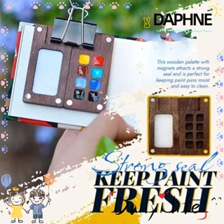 Daphne กล่องผสมสี ของขวัญสําหรับผู้หญิง ผู้ชาย แฮนด์เมด แบบพกพา จานสีไม้ สีดํา เดินทาง กล่องถาดสี