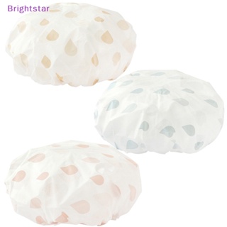 Brightstar 1 ชิ้น โบว์ พิมพ์ลาย หมวกอาบน้ํา หนา กันน้ํา และน้ํามัน หมวกอาบน้ํา หมวกอาบน้ํา อุปกรณ์ห้องน้ํา ผู้หญิง สปา ร้านทําผม อุปกรณ์ใหม่