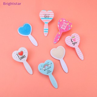 Brightstar หวีถุงลมนิรภัย แบบพกพา ลายหัวใจ สีแคนดี้ เหมาะกับการเดินทาง สําหรับผู้หญิง