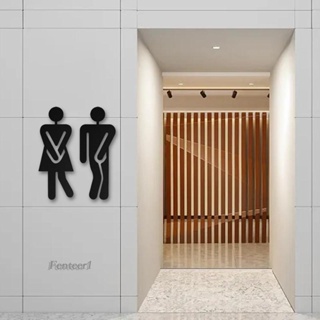 [Fenteer1] ชุดป้ายสัญลักษณ์ สเตนเลส 5.9 นิ้ว อุปกรณ์เสริม สําหรับห้องน้ํา ประตู ผู้ชาย ผู้หญิง