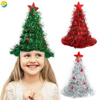 1 ชิ้น สร้างสรรค์ ไม่ทอ กลิตเตอร์ ต้นคริสต์มาส รูปร่าง หมวก ดีบุกเงา เด็ก ผู้ใหญ่ เครื่องแต่งกาย คริสต์มาส ปาร์ตี้ ปีใหม่ ตกแต่งบ้าน