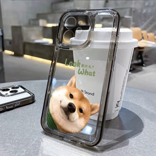 สุนัขเซลฟี่ เคสใส เคสไอโฟน Compatible for iPhone 11 13 14 12 15 Pro Max XR 7 8 15 Plus X XS Max SE 2020 2022 TPU
