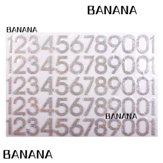 Banana1 สติกเกอร์ตัวเลข ประดับพลอยเทียม กลิตเตอร์ AB สีขาว 60 ชิ้น สําหรับกล่องจดหมาย