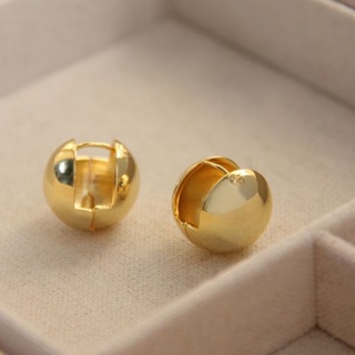 INS blogger fever, South Korea, trendy French minimalist cold wind, golden ball, round earrings, earrings