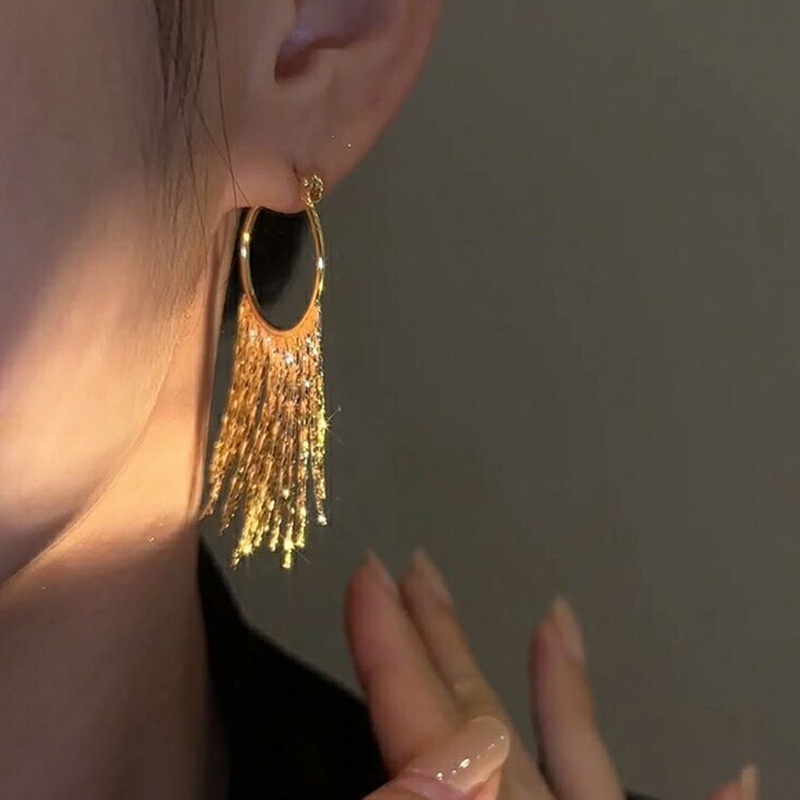 circle-long-tassel-earring-female-round-face-shows-thin-temperament-high-level-minority-design-new-earrings