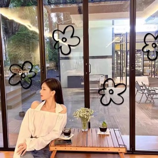 สติกเกอร์ลายดอกไม้น่ารัก Instagram Mall สําหรับติดตกแต่งกระจก หน้าต่าง ประตู ร้านค้า