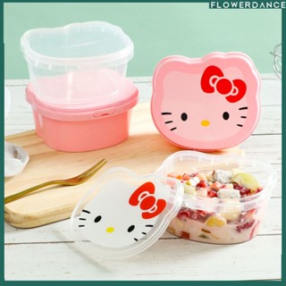 400ml กล่อง Bento Kawaii Sanrio HelloKitty การ์ตูนน่ารักกล่องบรรจุในครัวเรือนขนมขบเคี้ยวขนมหวานกล่องถนอมอาหารกล่องอาหารกลางวันดอกไม้