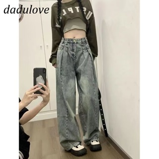 DaDulove💕 New American Style Ins High Street Hip Hop Washed Jeans Niche High Waist Loose Wide Leg Pants Trousers