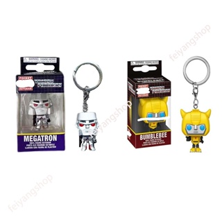 พวงกุญแจ จี้ตุ๊กตาฟิกเกอร์ Funko POP Transformers Megatron Bumblebee เหมาะกับของขวัญ