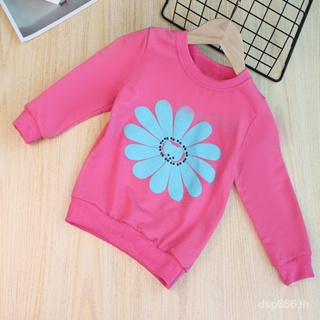 Girls sweater 2023 Spring and Autumn New girls long sleeve Korean style sunflowers fashionable casual pullover top 0XOV