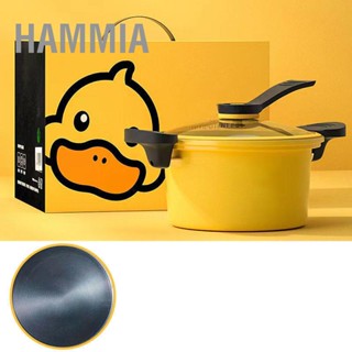 HAMMIA หม้อปรุงอาหาร Medical Stone Nonstick หม้อสตูว์ความดันไมโครเป็ดสีเหลือง 3.5 ลิตรสำหรับเตาแม่เหล็กไฟฟ้า