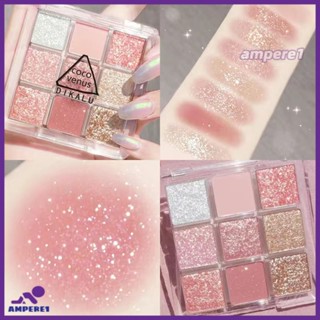 Matte Glitter 9 Colors Eyeshadow Palette Easy To Color Eye Shadow Palette Shiny Eyeshadow Waterproof Eye Makeup Long-last-AME1 -AME1