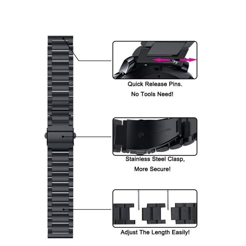 สายนาฬิกาข้อมือโลหะ-24-มม-อุปกรณ์เสริม-สําหรับ-ticwatch-pro5-itouch-air3-fossil-q