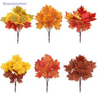 [Beautyoufeel] ช่อใบเมเปิ้ลประดิษฐ์ สีแดง สําหรับตกแต่งบ้าน สวน ระเบียง วันขอบคุณพระเจ้า เก็บเกี่ยว เทศกาล ฤดูใบไม้ร่วง