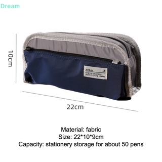 &lt;Dream&gt; กระเป๋าดินสอ ผ้าแคนวาส สามชั้น ความจุขนาดใหญ่ เรียบง่าย สําหรับใส่เครื่องเขียนนักเรียน ลดราคา