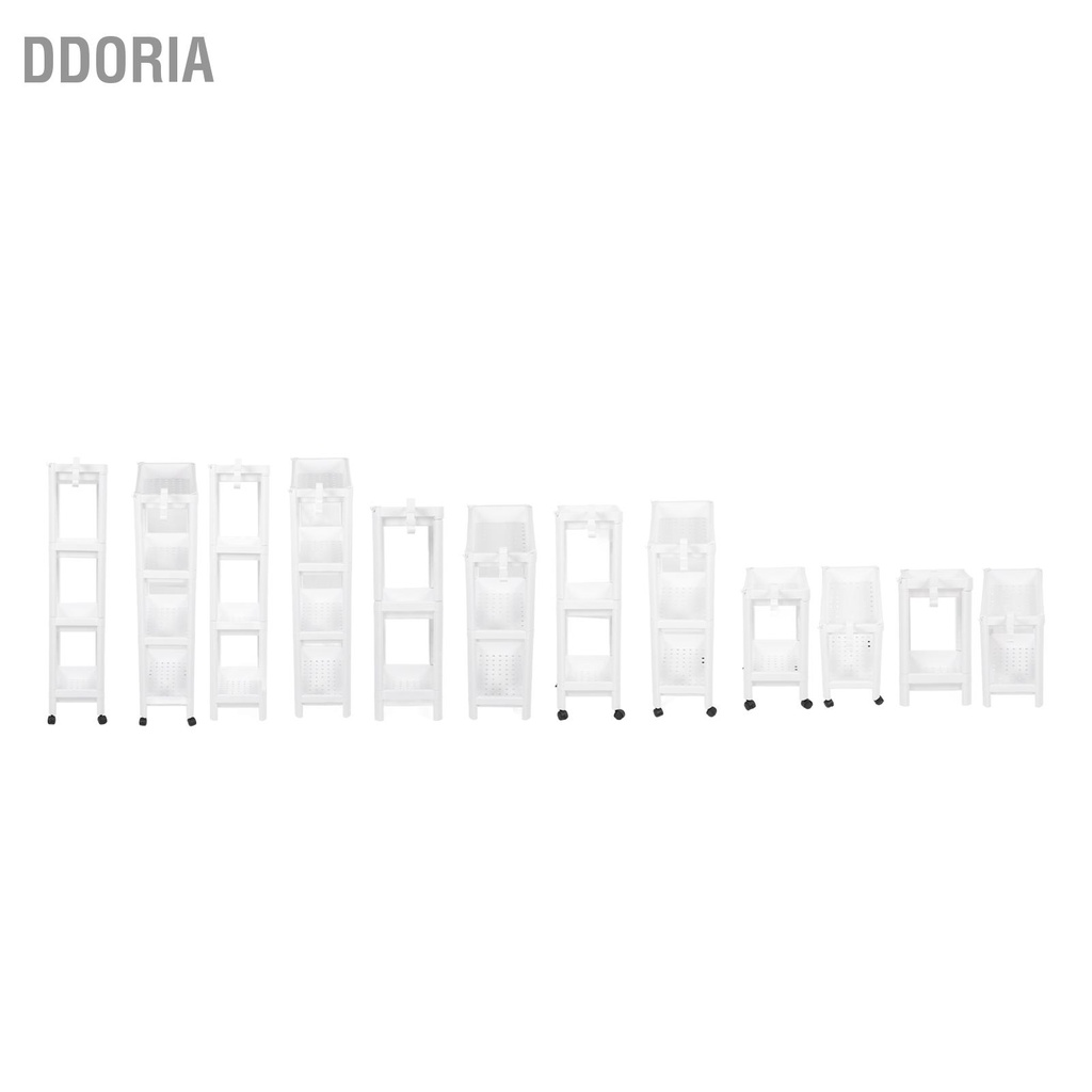 ddoria-ห้องน้ำทาวเวอร์ชั้นวางพลาสติกอิสระชั้นเก็บออแกไนเซอร์มัลติฟังก์ชั่ชั้นวางของสำหรับห้องนั่งเล่นห้องนอนห้องครัวสีขาว