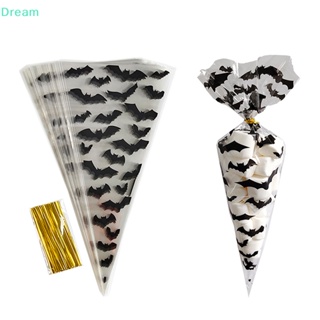 &lt;Dream&gt; ถุงขนม ทรงกรวยฟักทอง ค้างคาว ค้างคาว ฮาโลวีน สําหรับเด็ก 100 ชิ้น ลดราคา