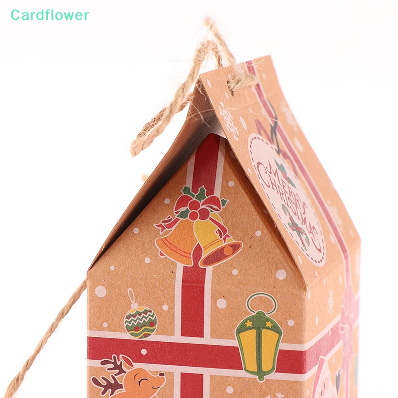 lt-cardflower-gt-ถุงกระดาษคราฟท์-ทรงบ้าน-พร้อมเชือก-สําหรับใส่ขนมคุกกี้-ตกแต่งต้นคริสต์มาส-5-ชิ้น