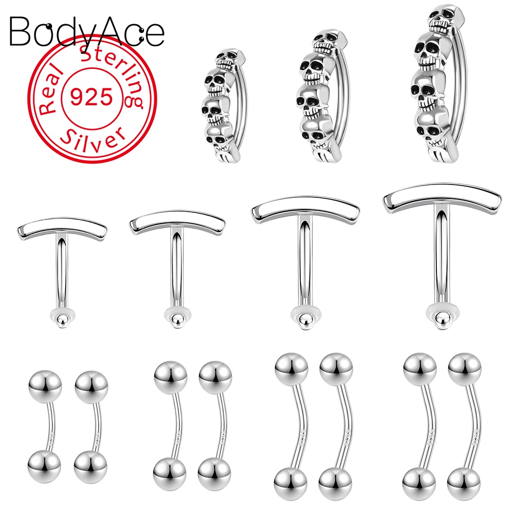 bodyace-จิวสะดือ-เงินแท้-925-รูปตัว-t-กะโหลกศีรษะ-สไตล์พังก์-1-ชิ้น