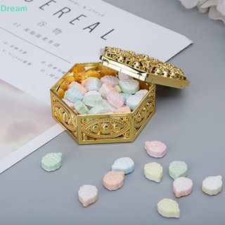 &lt;Dream&gt; กล่องพลาสติก ทรงหกเหลี่ยม สร้างสรรค์ สําหรับใส่ขนมช็อคโกแลต ลูกอม งานแต่งงาน ปาร์ตี้ สีทอง สีเงิน ลดราคา