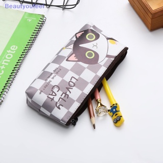 [Beautyoufeel] กระเป๋าดินสอ กระเป๋าเครื่องเขียน หนัง PU กันน้ํา ลายแมวน่ารัก สไตล์เกาหลี สําหรับเด็ก
