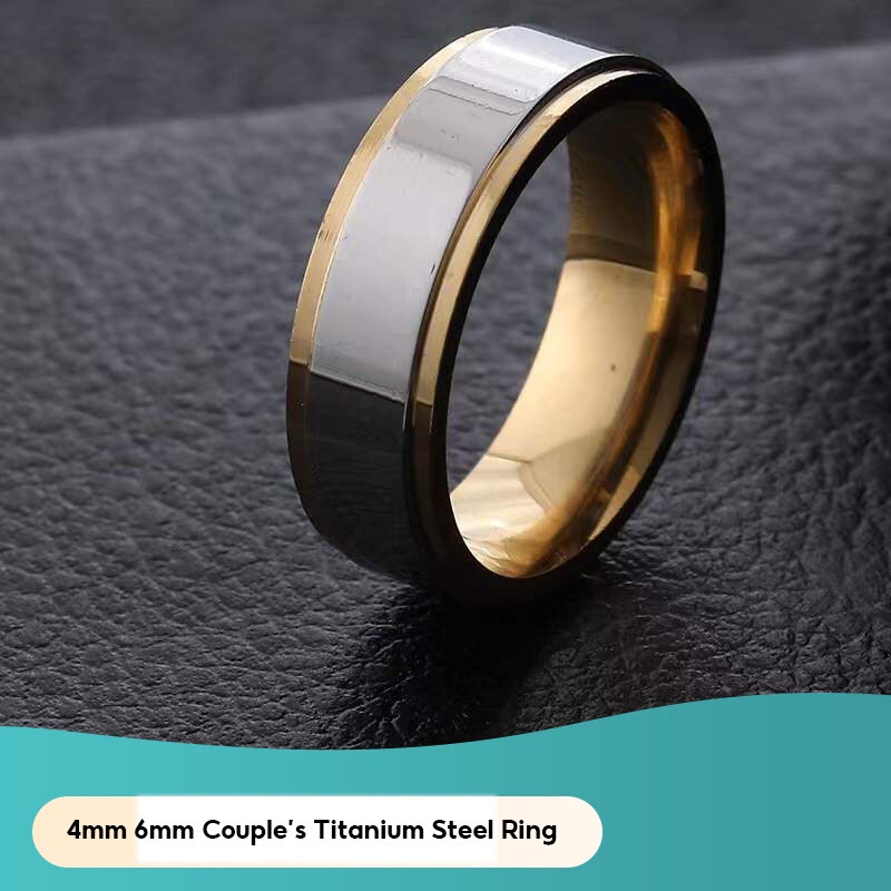แหวนคู่รัก-แหวนเหล็กไทเทเนียม-สําหรับผู้หญิงและผู้ชาย-แหวนสเตนเลส-ไม่จางหาย