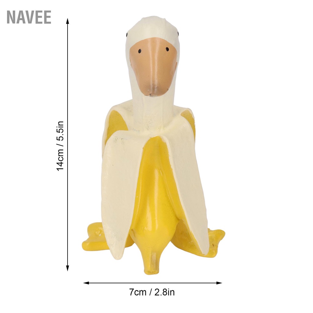 navee-เป็ดกล้วยรูปปั้นเครื่องประดับบ้านน่ารักตลกเรซิ่นfigurineตกแต่งสำหรับgarden-patio-yard-office