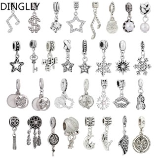 Dinglly จี้ตาข่ายดักฝัน รูปดาว และเกล็ดหิมะ สีเงิน สําหรับทําเครื่องประดับ Diy