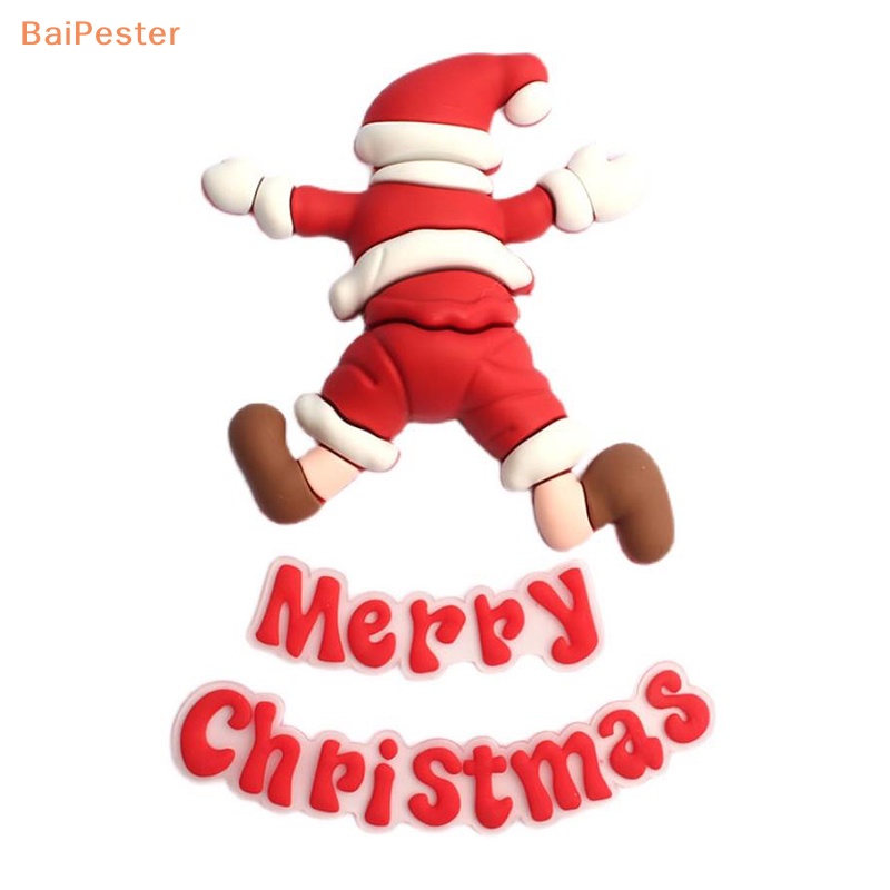 baipester-ป้ายพลาสติกนิ่ม-รูปซานตาคลอสนอนในหิมะ-สําหรับตกแต่งเค้ก-คัพเค้ก-สุขสันต์วันคริสต์มาส