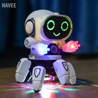  NAVEE หุ่นยนต์ของเล่นหกกรงเล็บพลาสติกอัจฉริยะเต้นรำร้องเพลงแสงหุ่นยนต์ไฟฟ้าของเล่นสำหรับเด็กผู้ชาย