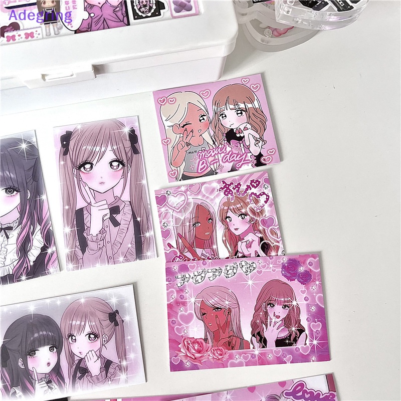 adegring-สติกเกอร์โปสการ์ด-ลายสาวญี่ปุ่น-kawaii-diy-สําหรับตกแต่งห้อง-13-ชิ้น