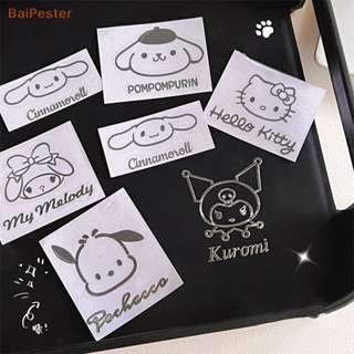 SANRIO [BaiPester] สติกเกอร์โลหะ ลายการ์ตูน Cinnamoroll Kuromi My Melody กันน้ํา สําหรับตกแต่งโทรศัพท์มือถือ สเก็ตบอร์ด