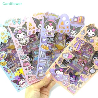 <Cardflower> สติกเกอร์ ลายการ์ตูน Sanrio Kuromi น่ารัก คุณภาพสูง สําหรับติดตกแต่งสมุดบัญชีมือ DIY ลดราคา 4 แผ่น