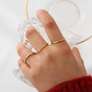 แหวนเหล็กไทเทเนียม แบบบางพิเศษ ขนาด 2 มม. ไม่ซีดจาง แฟชั่นสําหรับผู้หญิง
