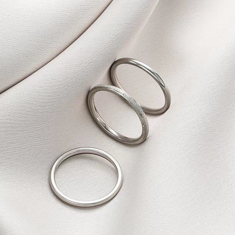 แหวนเหล็กไทเทเนียม-แบบบางพิเศษ-ขนาด-2-มม-ไม่ซีดจาง-แฟชั่นสําหรับผู้หญิง