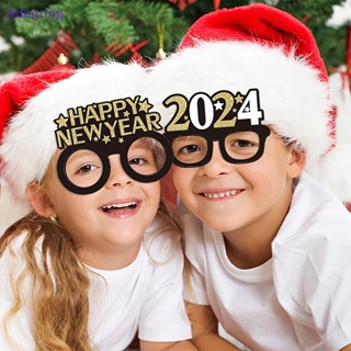 [Adegring] กรอบแว่นตา ประดับกลิตเตอร์ สีดํา ทอง 2024 สําหรับตกแต่งปาร์ตี้คริสต์มาส เทศกาลปีใหม่ 25 ชิ้น
