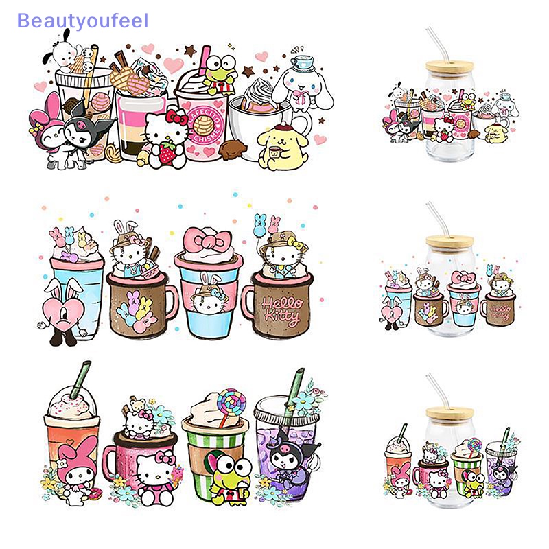 beautyoufeel-sanrio-สติกเกอร์ฉลาก-ลายการ์ตูนโลโก้-3d-uv-กันน้ํา-ทนทาน-สําหรับติดตกแต่งแก้ว