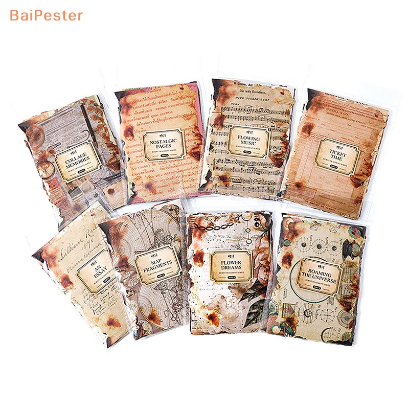 baipester-กระดาษ-สไตล์วินเทจย้อนยุค-สําหรับตกแต่งสมุดไดอารี่-30-ชิ้น