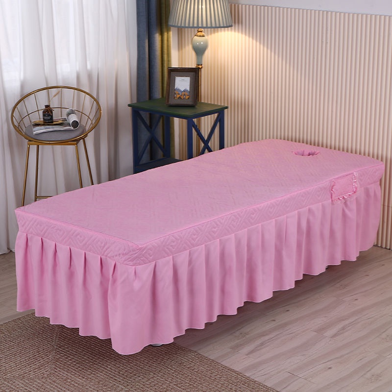 ผ้าคลุมเตียงนวดเพื่อความงาม-ผ้าคลุมเตียงสปา-พร้อมปลอกหมอน-เตียงนวดโต๊ะ-มีรู-1-ชิ้น