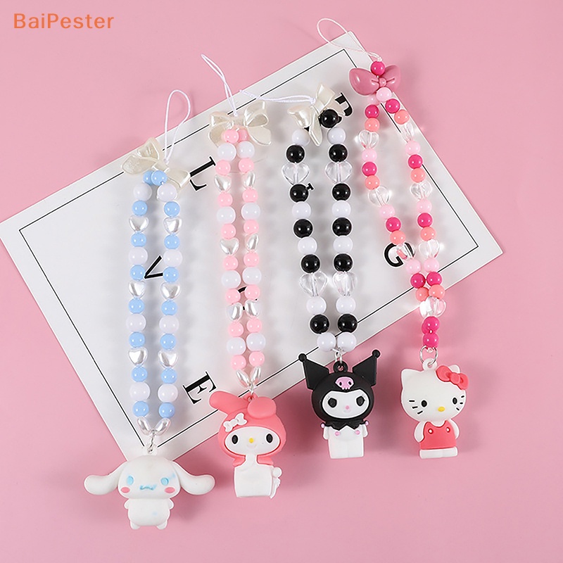 baipester-พวงกุญแจ-จี้ลูกปัด-ลายการ์ตูน-kuromi-cinnamoroll-สําหรับห้อยโทรศัพท์มือถือ