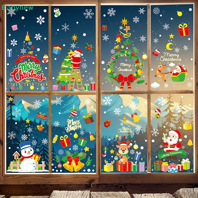 lt-babynew-gt-สติกเกอร์-pvc-ลายซานต้า-กวาง-สโนว์แมน-คริสต์มาส-ปีใหม่-ลอกออกได้-สําหรับติดตกแต่งกระจก-หน้าต่าง-ปาร์ตี้-ลดราคา
