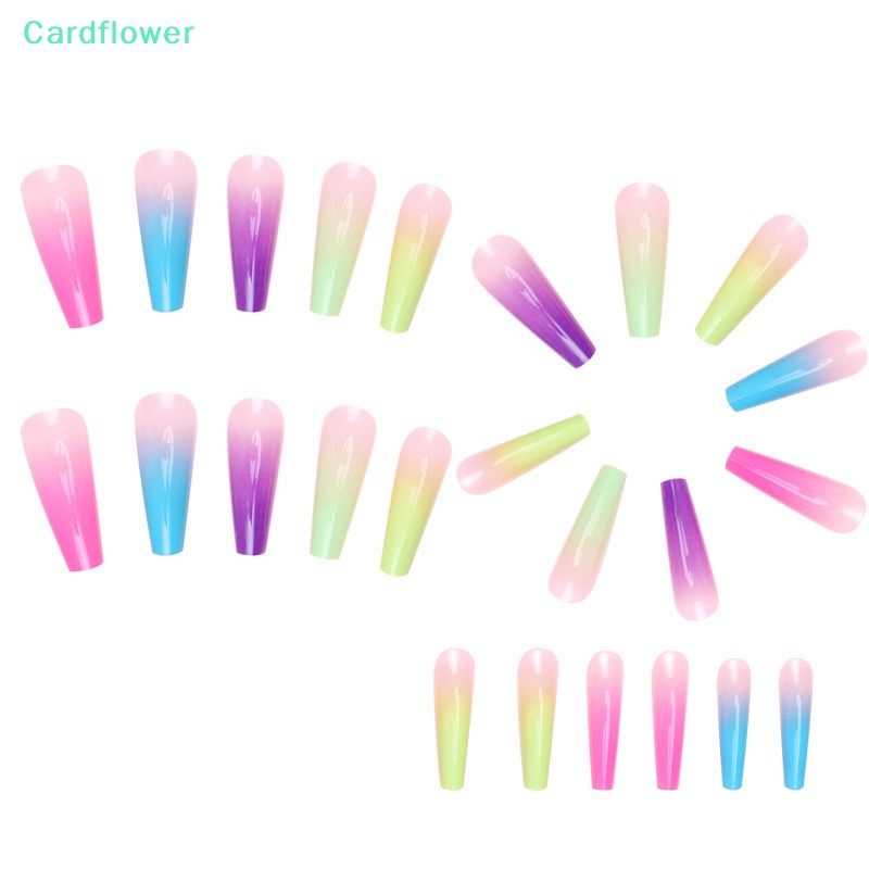 lt-cardflower-gt-เล็บปลอม-แบบเต็มรูปแบบ-ไล่โทนสี-พร้อมกาว-สไตล์ฝรั่งเศส-สําหรับตกแต่งเล็บ