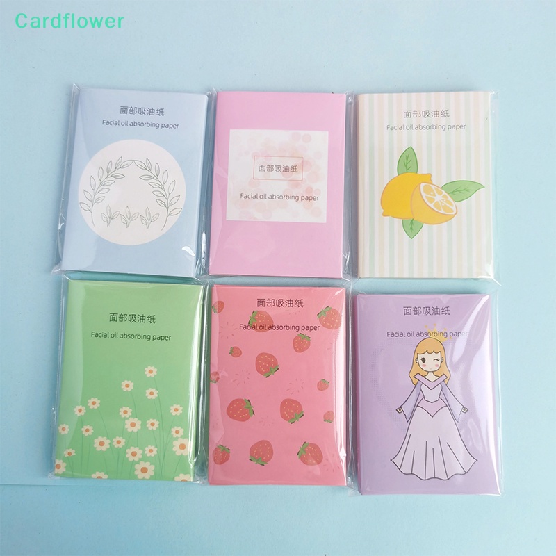 lt-cardflower-gt-แผ่นกระดาษซับมัน-ทําความสะอาดผิวหน้า-แบบพกพา-ลดราคา-50-ชิ้น