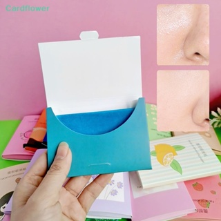 &lt;Cardflower&gt; แผ่นฟิล์มกระดาษ ควบคุมความมัน แบบพกพา แบบเปลี่ยน สําหรับแต่งหน้า 50 ชิ้น