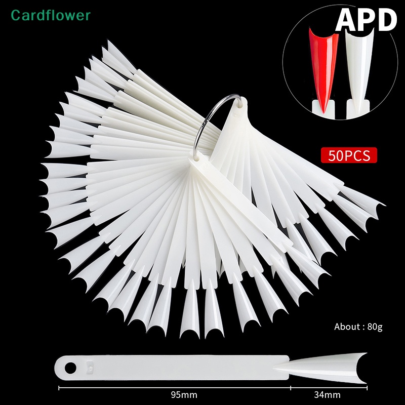 lt-cardflower-gt-เล็บปลอม-ทรงพัด-แบบใส-สําหรับฝึกทําเล็บ-50-ชิ้น