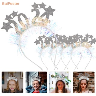 [BaiPester] ที่คาดผม ลายมงกุฎ ดาว กลิตเตอร์ พร็อพถ่ายรูป สําหรับปาร์ตี้ปีใหม่ 2024