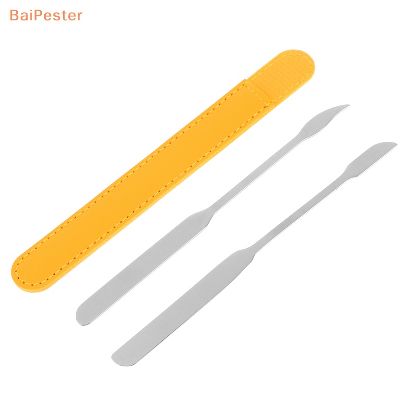 baipester-ไม้พายสเตนเลส-หัวคู่-สําหรับผสมเครื่องสําอาง-ครีมรองพื้น