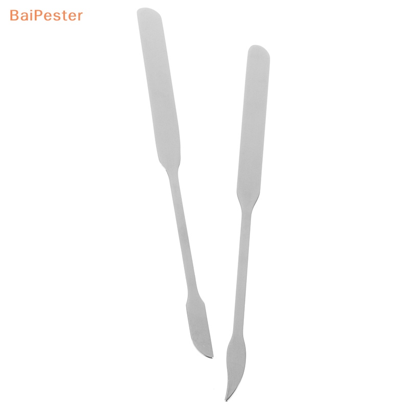 baipester-ไม้พายสเตนเลส-หัวคู่-สําหรับผสมเครื่องสําอาง-ครีมรองพื้น